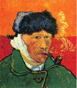 Vincent Van Gogh Self Portrait with Bandaged Ear and Pipe Norge oil painting reproduction